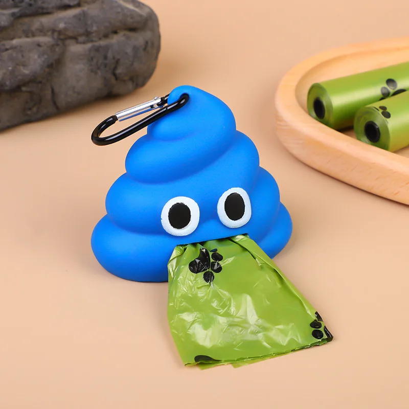 1pc Creative Poop Shaped Dog Bag Dispenser - Portable Pet Holder with Clip for Outdoor Walking - Convenient