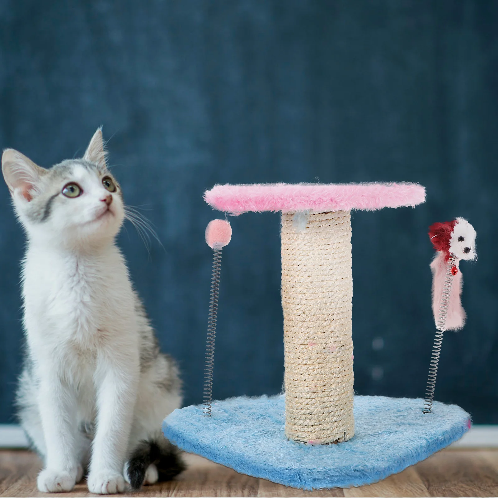 

Triangle Cat Climbing Frame Premium Cat Scratching Stand Durable Pet Furniture Protector Mouse For Kitten Play Rest Random