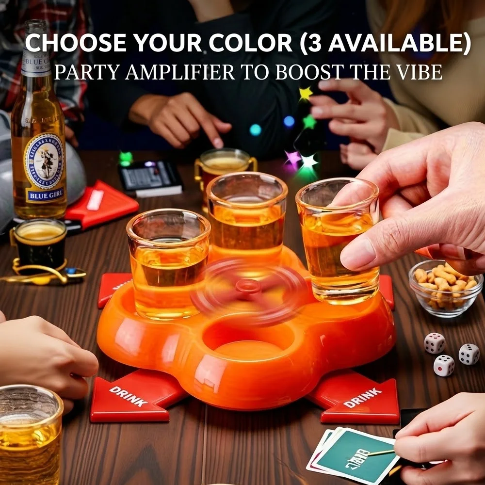 

Spinning Shot Glass Set (Includes 4 Cups),Fun Party Drinking Prop,Creative Bachelor Party Entertainment, Adult Drinking Toy Gift