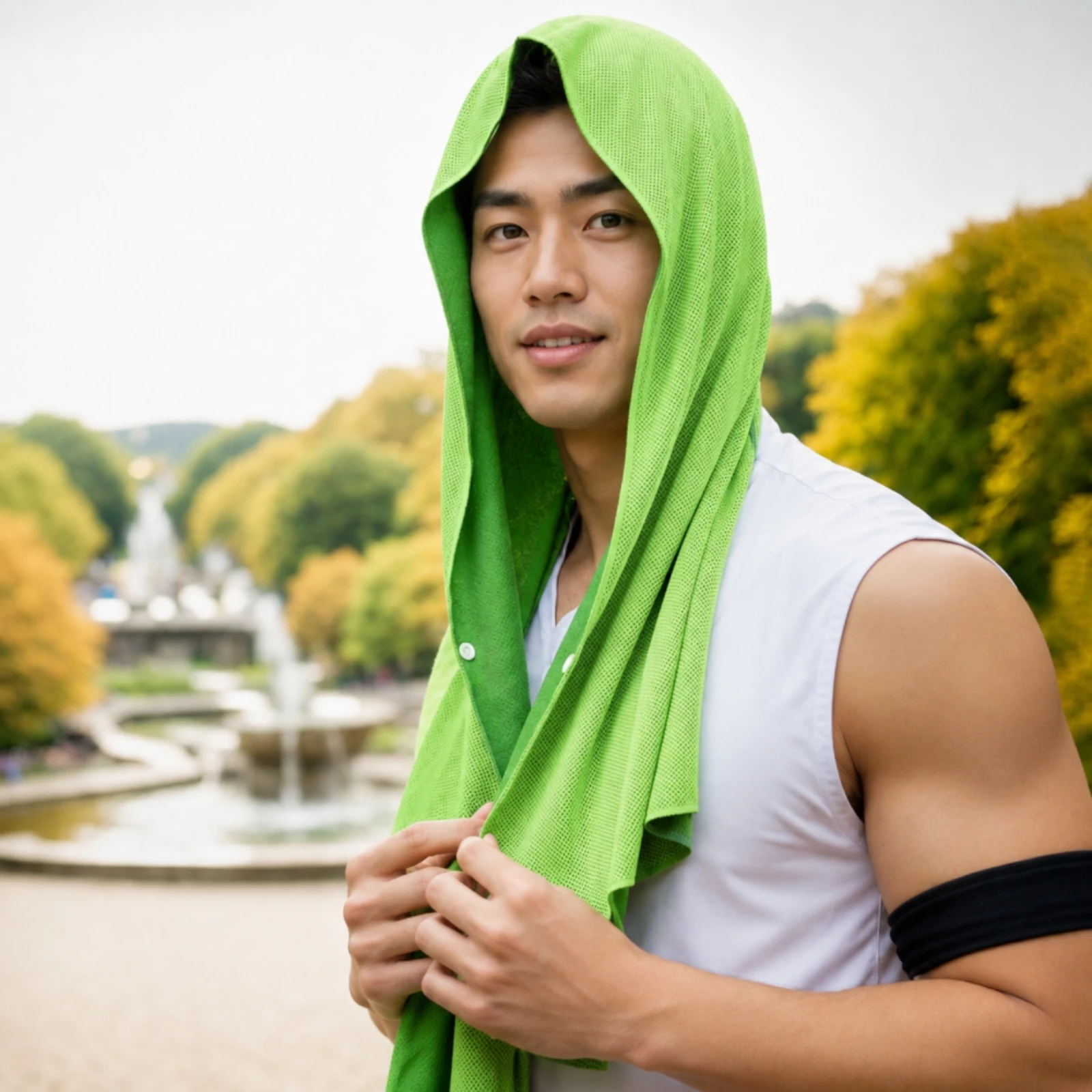Hooded Cooling Towel Snap Buttons U-Shaped Neck Cover Hooded Neck Towel Universal Size Outdoor Accessory Breathable