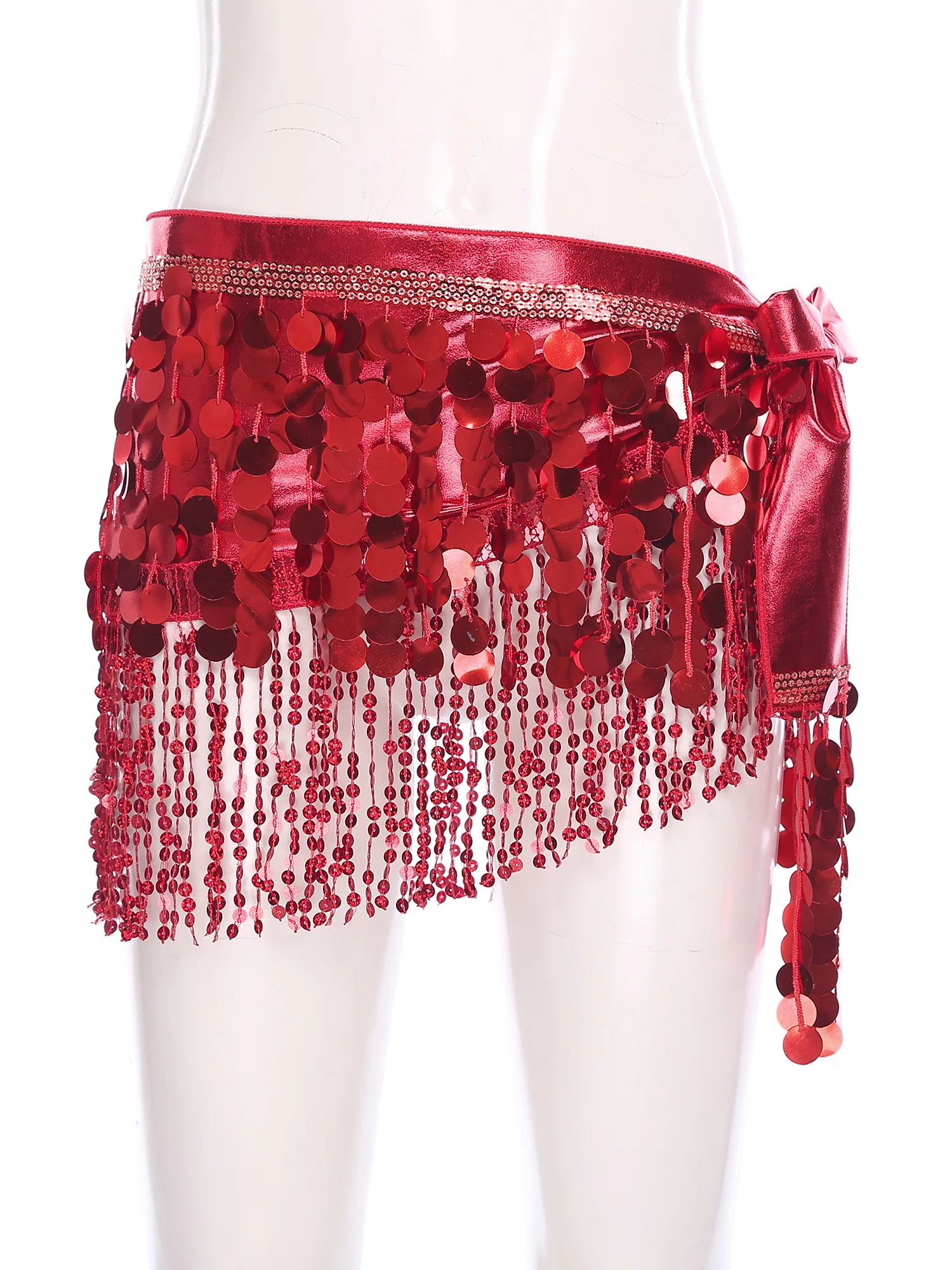 Trajes de danza del vientre brillantes para mujer, bufanda de cadera para adultos, falda envolvente de Tango latino Chacha, Ropa de baile, faldas con flecos y lentejuelas