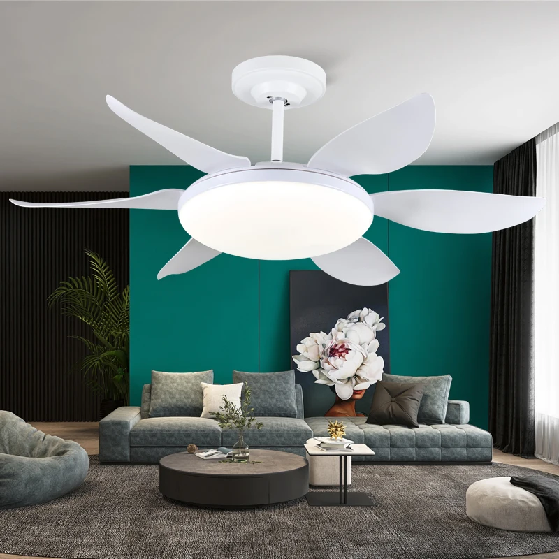 

OUFULA Fan Light Nordic LED Ceiling Fan Light Modern Minimalist Restaurant, Living Room, Bedroom Commercial Electric Fan