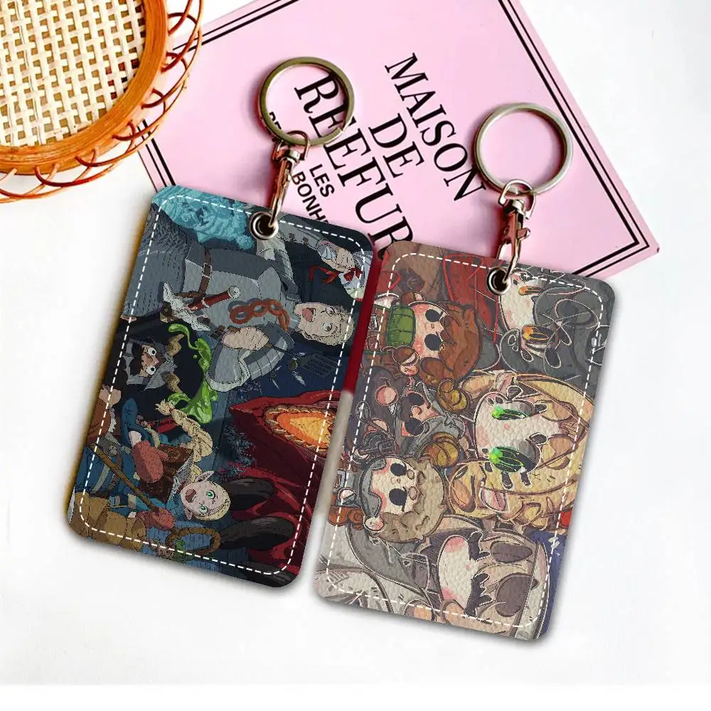 أنيمي لذيذ في الزنزانة بو الجلود الناعمة مستطيلة حامل بطاقة المفاتيح التعريفي مصعد غطاء للحماية الشباب Faion Accory