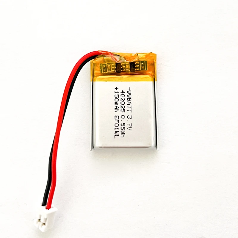 402025 150mAh 3.7V Lipo Lithium Polymer Battery for Smart Bracelet Remote Control Bluetooth Headset Keyboard Mp3 GPS Toys Camera