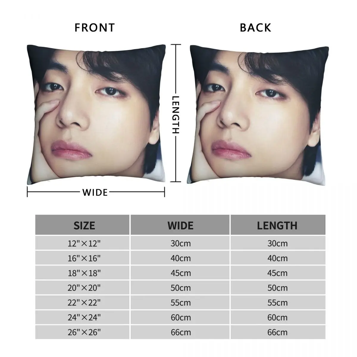 7 FATES V TAEHYUNG Square Pillowcase Polyester Linen Velvet Creative Zip Decor Sofa Seater Cushion Cover