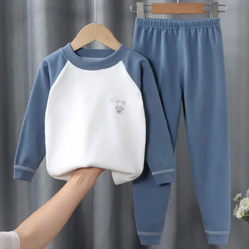 Kinder warm Set Herbst Winter Plüsch Herbst Kleidung Herbst Hosen Set Jungen Mädchen Unterwäsche Home Kleidung Baby Base Set 0-14y
