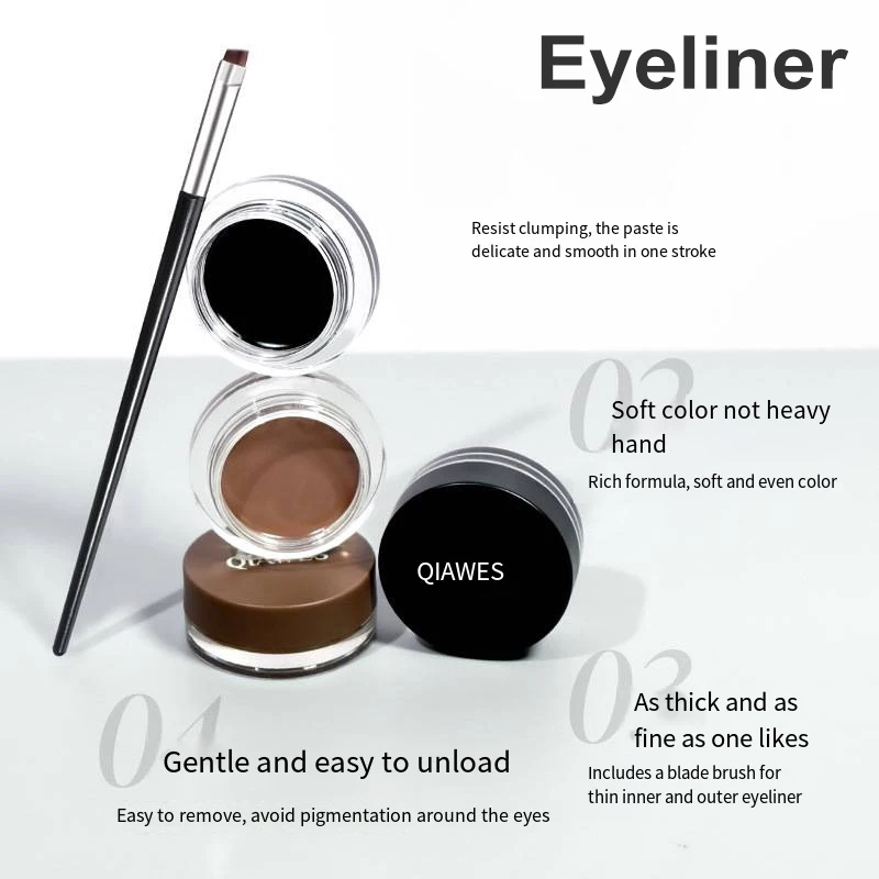 New Eyebrow Eyeliner Waterproof Liquid Eyebrow Cream Eye Cosmetics Long Lasting Eye Brow Makeup Set Plus Brush Portable