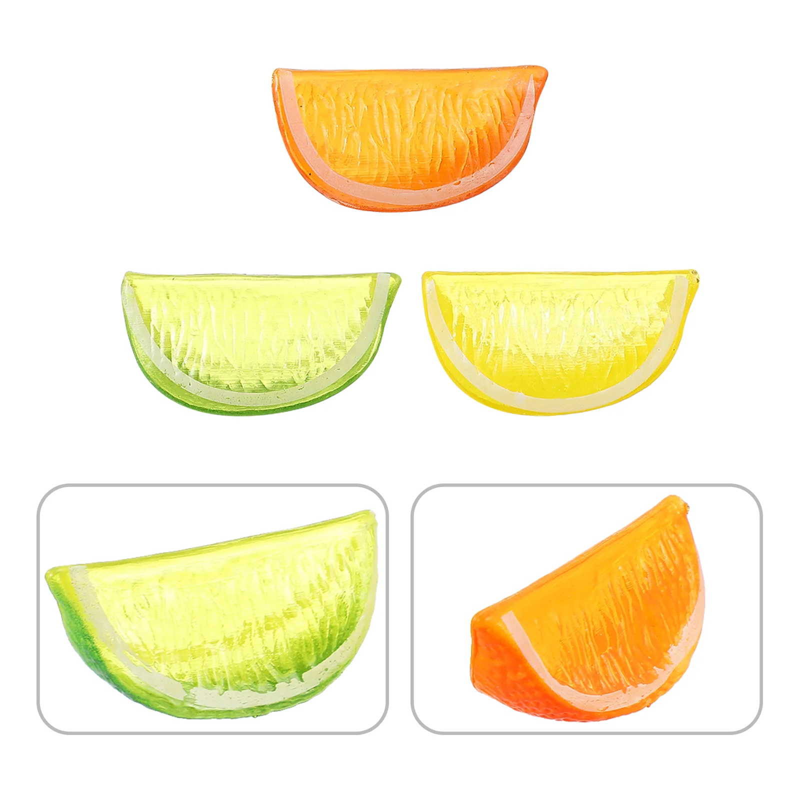 12 Pcs Artificial Fruits Lifelike Decoration Fake Lemon Wedges Lemons Simulation