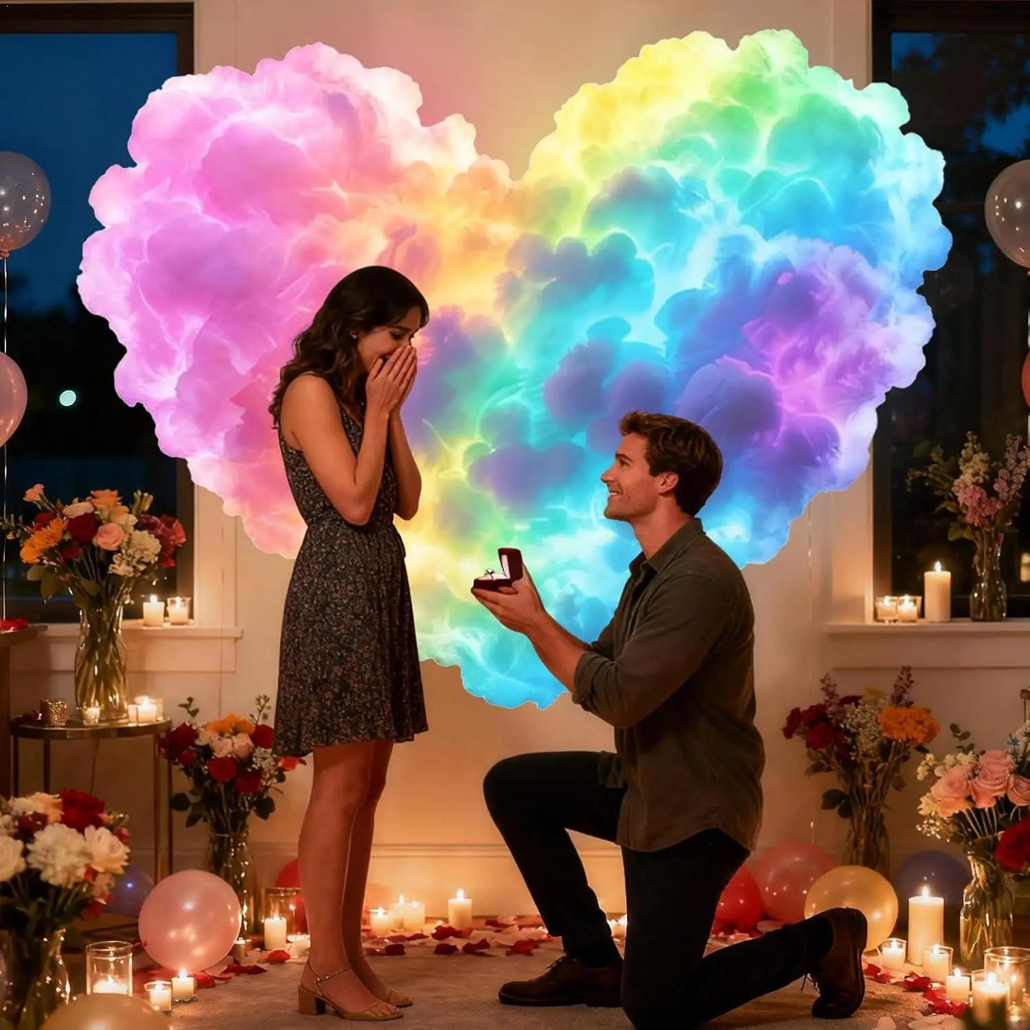 

DIY 3D Wall Ceiling Light Voice Activated Multicolor Changing Strip Lights for Adults and Kids Indoor Home Bedroom