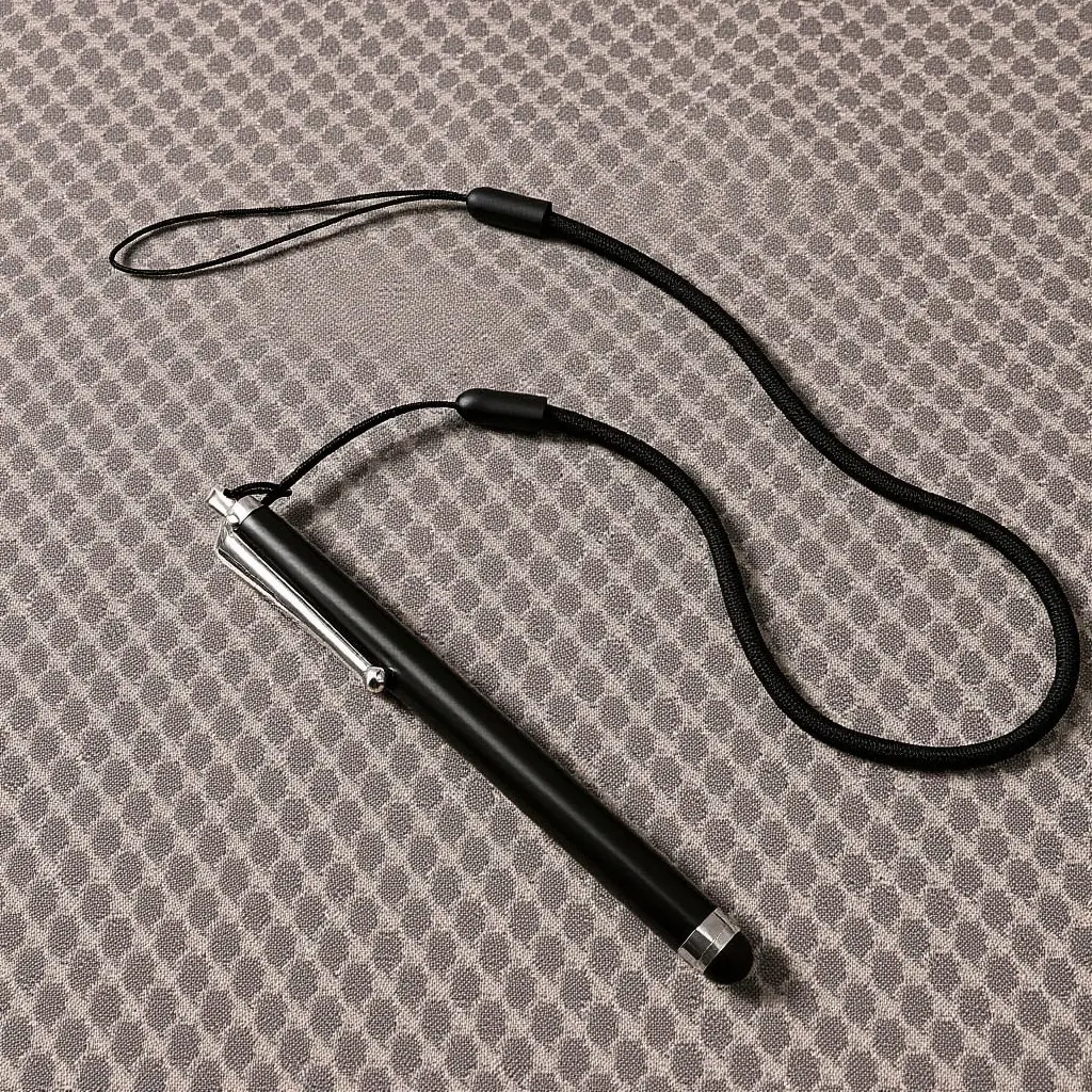 

5Pcs Capacitive Touch Screen Pen Metal 9Mm Silicone Stylus Black Anti-Lost Lanyard for Phone Tablet Flexible Writing Drawing