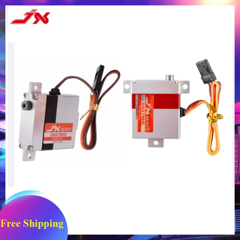 

JX RC Servo PDI-2607MG 7.2kg 0.13sec Digital Full Metal Aluminium Case Wing Servos Motor For RC Drone Glider Dual Ball Bearing