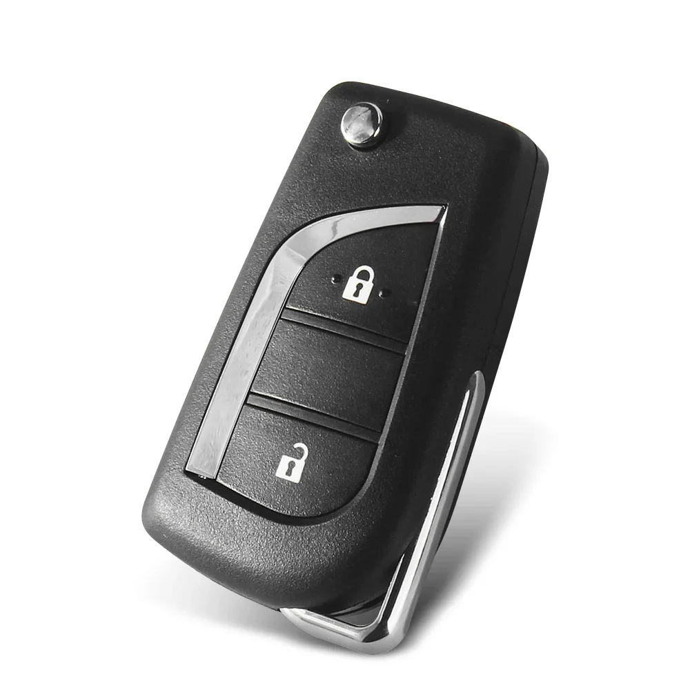 KEYYOU 2/3 Buttons Flip Folding Remote Key Shell For Toyota Levin Camry Reiz Highlander Corolla Key Case Toy48 Toy43 Blade