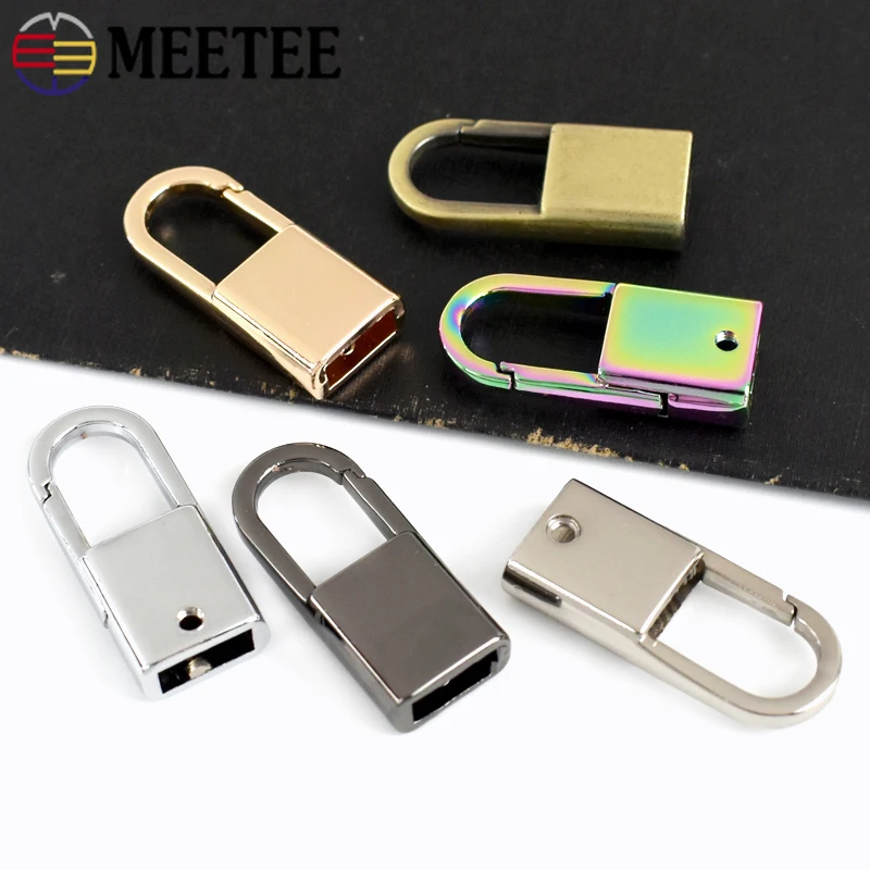 Meetee 5/10Pcs Metal Bag Side Clip Buckles Screw Chain Handles Hang Hook DIY Luggage Strap Band Buckle Hardware Accessory BF438