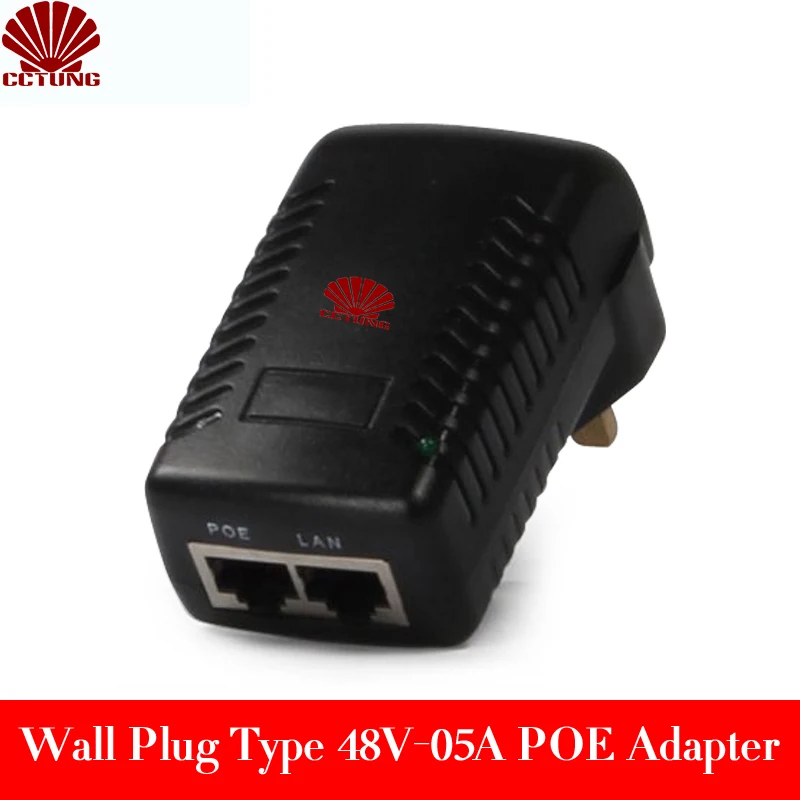 DC48V0.5A POE(Power Over Ethernet) Injector 12W Wall Plug POE Switch for CCTV POE IP Cam Power Adapter EU/US/AU/UK plug Optional