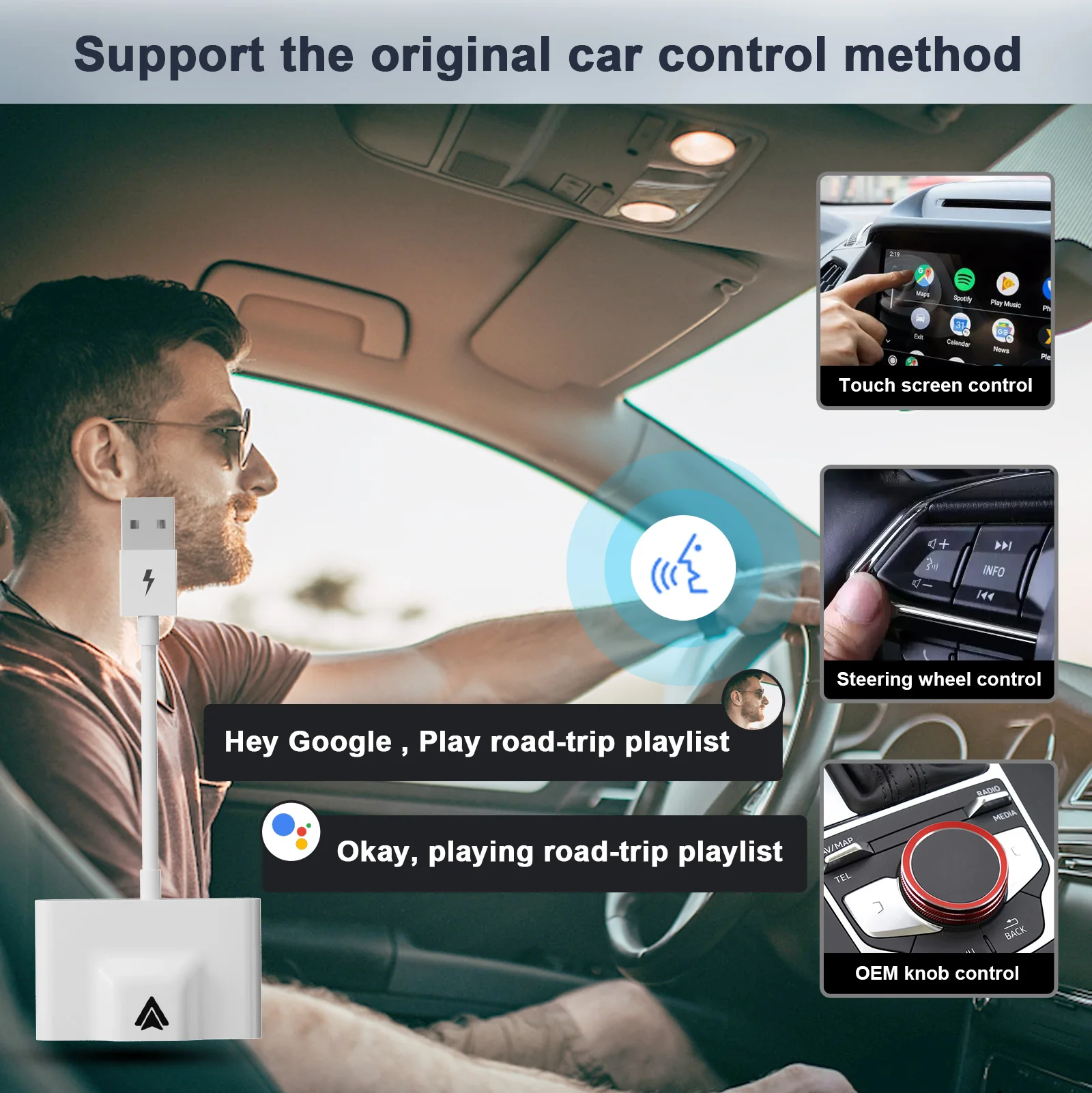 Imagem -03 - Adaptador sem Fio Android Auto Dongle com Fio para Adaptador sem Fio Conversor para Oem Factory