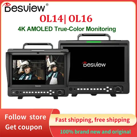 Desview OL14/OL16 Vertical Camera Monitor 13.3/16'' HD 4K AMOLED Display Multi Camera DSLR Camera Director Monitor with Sunhood