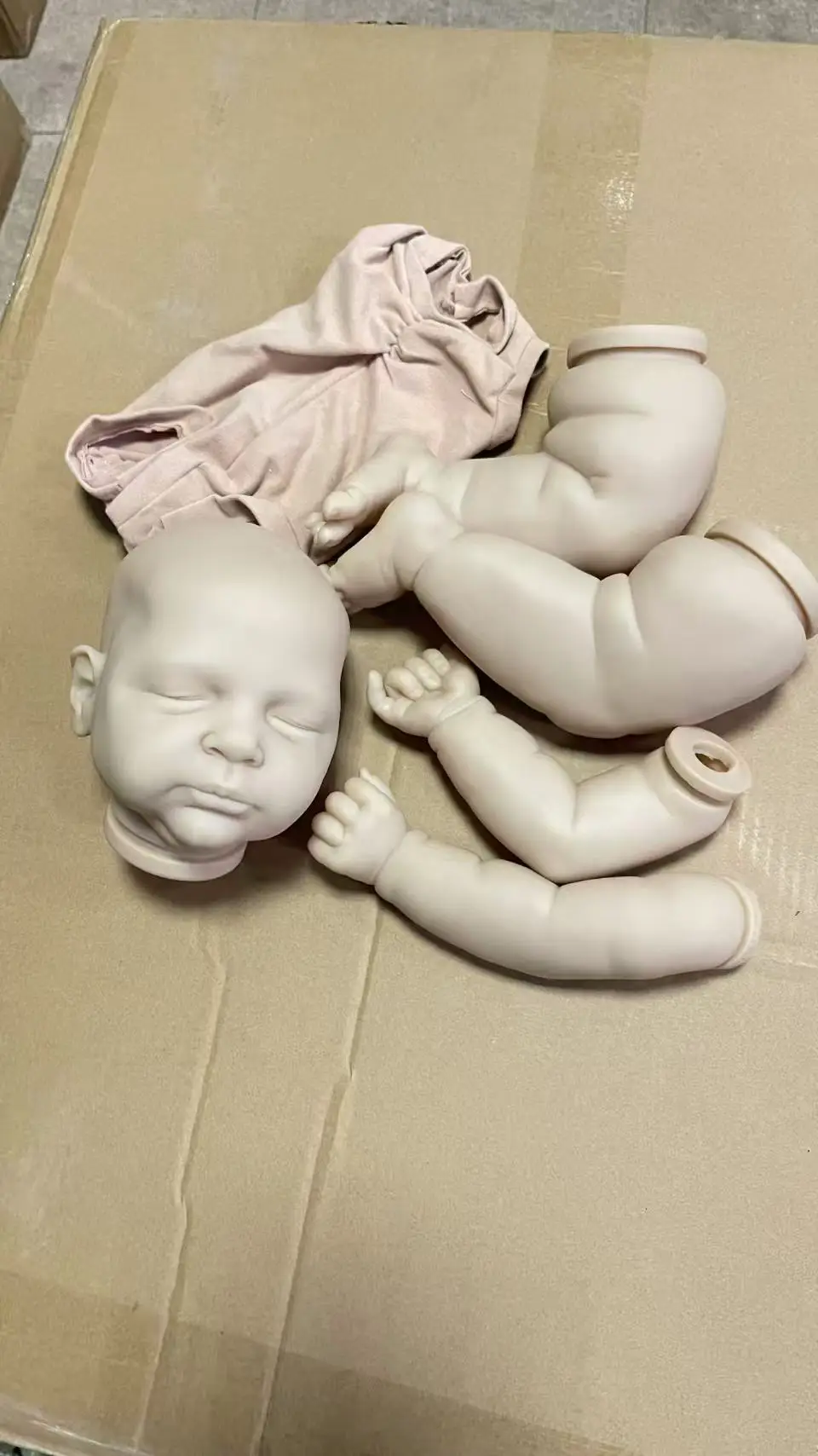 

NPK 21 дюйм, высокое количество, незавершенные неокрашенные детали куклы с тканевым корпусом, комплект куклы реборн, Эллиот, спящий ребенок