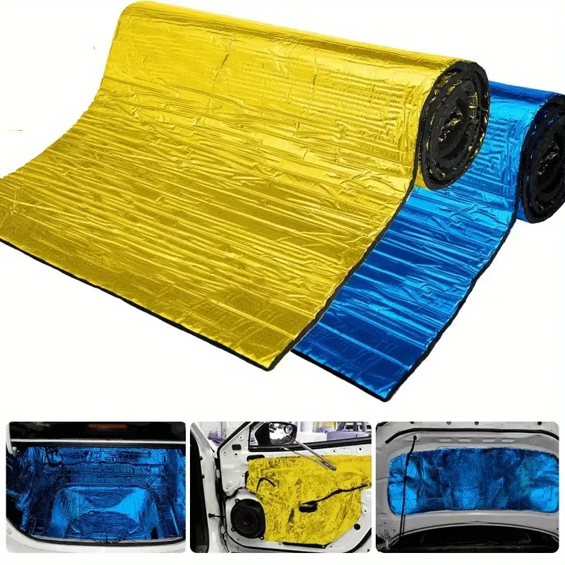 

Car Sound Deadening Mat Butyl Sound Deadener Bonnet Hot Noise Insulation And Dampening Material 200x50cm Sound Noise Accessory