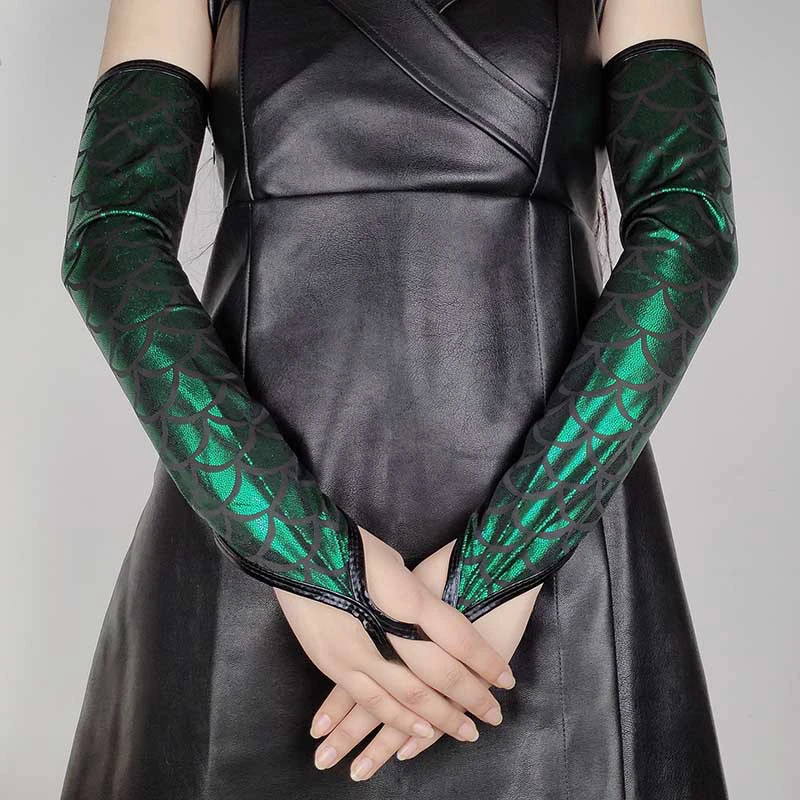 

Sexy Hook Finger Gloves Female Metallic Arm Sleeves Dance Performance Cosplay Costume Fingerless Gloves