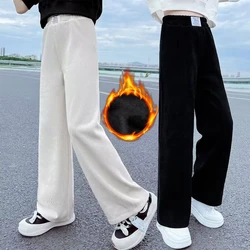 1pcs Autumn Winter Girls Thickening Wide Leg Pants Children's Corduroy Casual Straight Pants Kid Trend Slimming Long Trousers