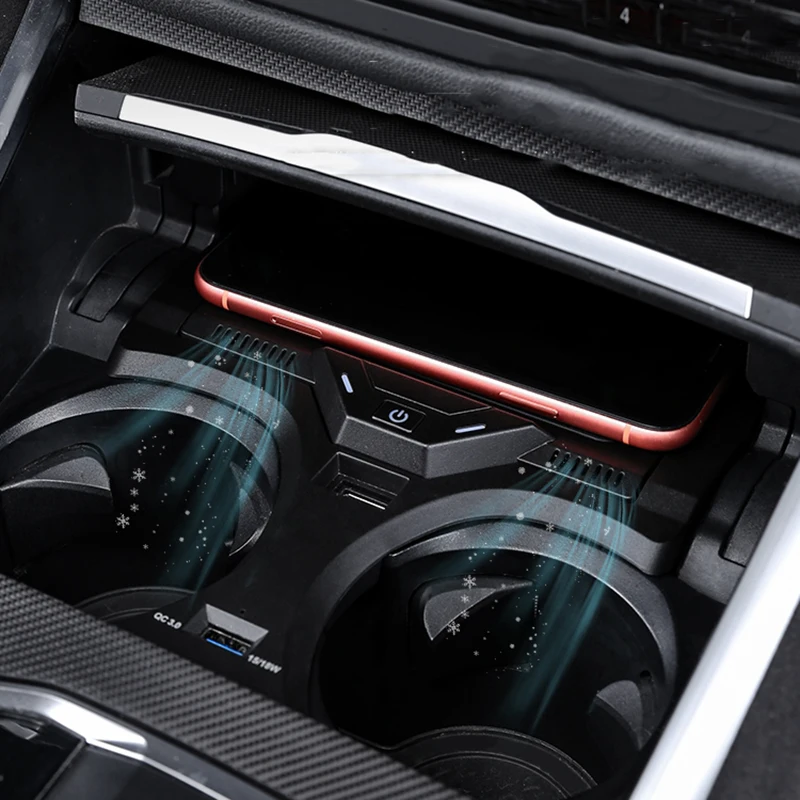 For BMW G20 G21 G22 G28 3 4 Series 320 325 330 430 LHD Car wireless phone charger fast charger charging holder view 2