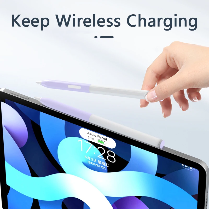 For Apple Pencil Case 2nd Generation Capacitive Magnetic Silicone Transparent Anti Drop Protective Cover Pen Tip Protector