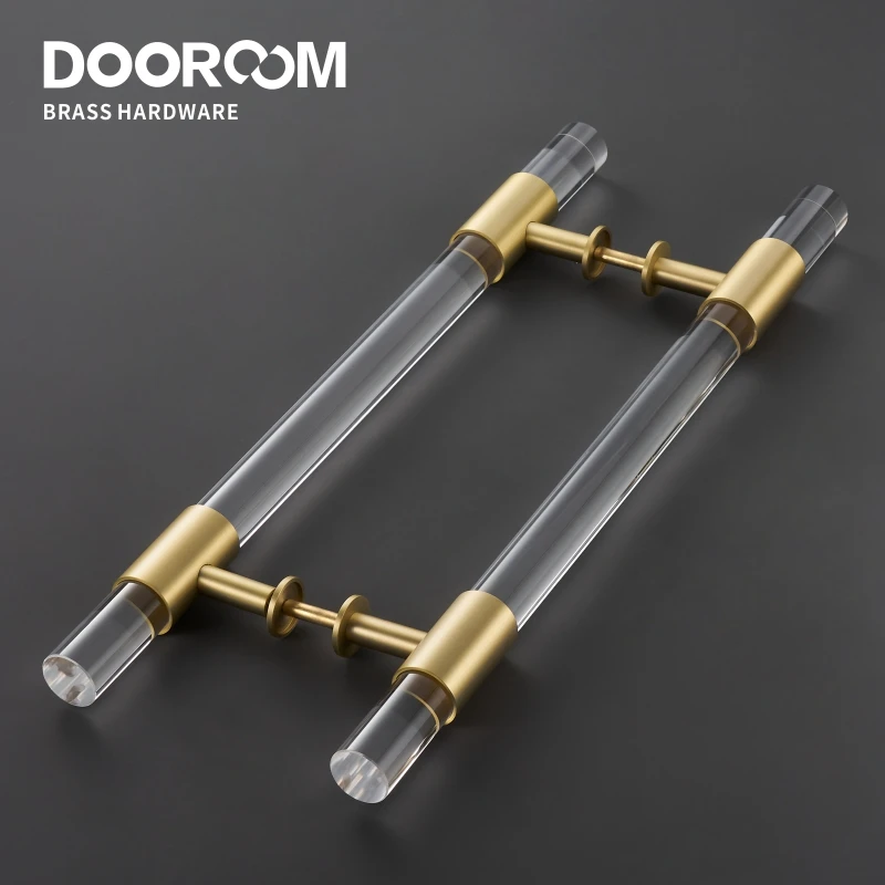 

Dooroom Brass Acrylic Door Handles Double Door Wood Door Shower Room Single Side Double Side Matt Gold Pulls