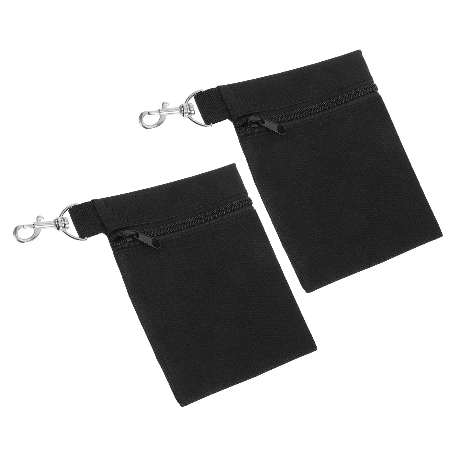 

2pcs Accessories Pouch: Sturdy Nylon Golf Bag Organizer With Zipper Closure Rotating Clip Portable Golf Tee Holder For Tees