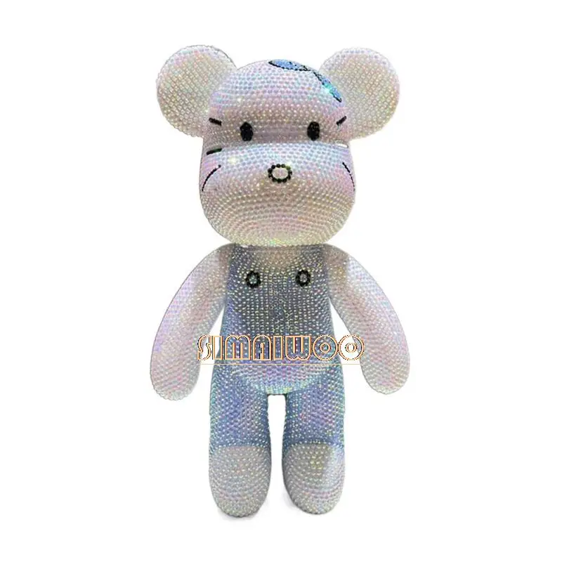 DIY Rhinestone Art Cat Design Bear Doll Statue Home Decorative Kid Present Mosaic Handcraft Crystal Cross Stitch Luxury Gift