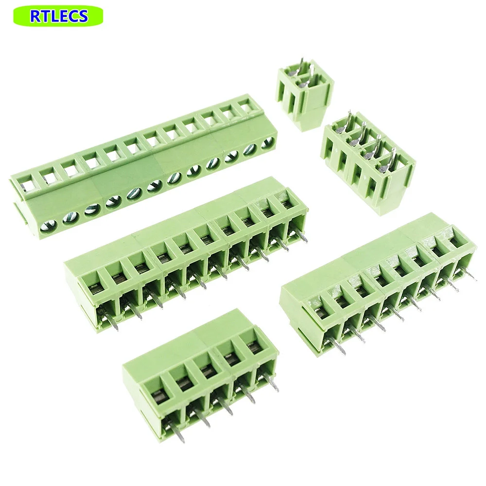 

200pcs 5.08 mm 0.200" Pitch 2 3 4 5 6 12 position Screw Terminal Block Side Wire Entry to Board Horizontal Through Hole Assembly