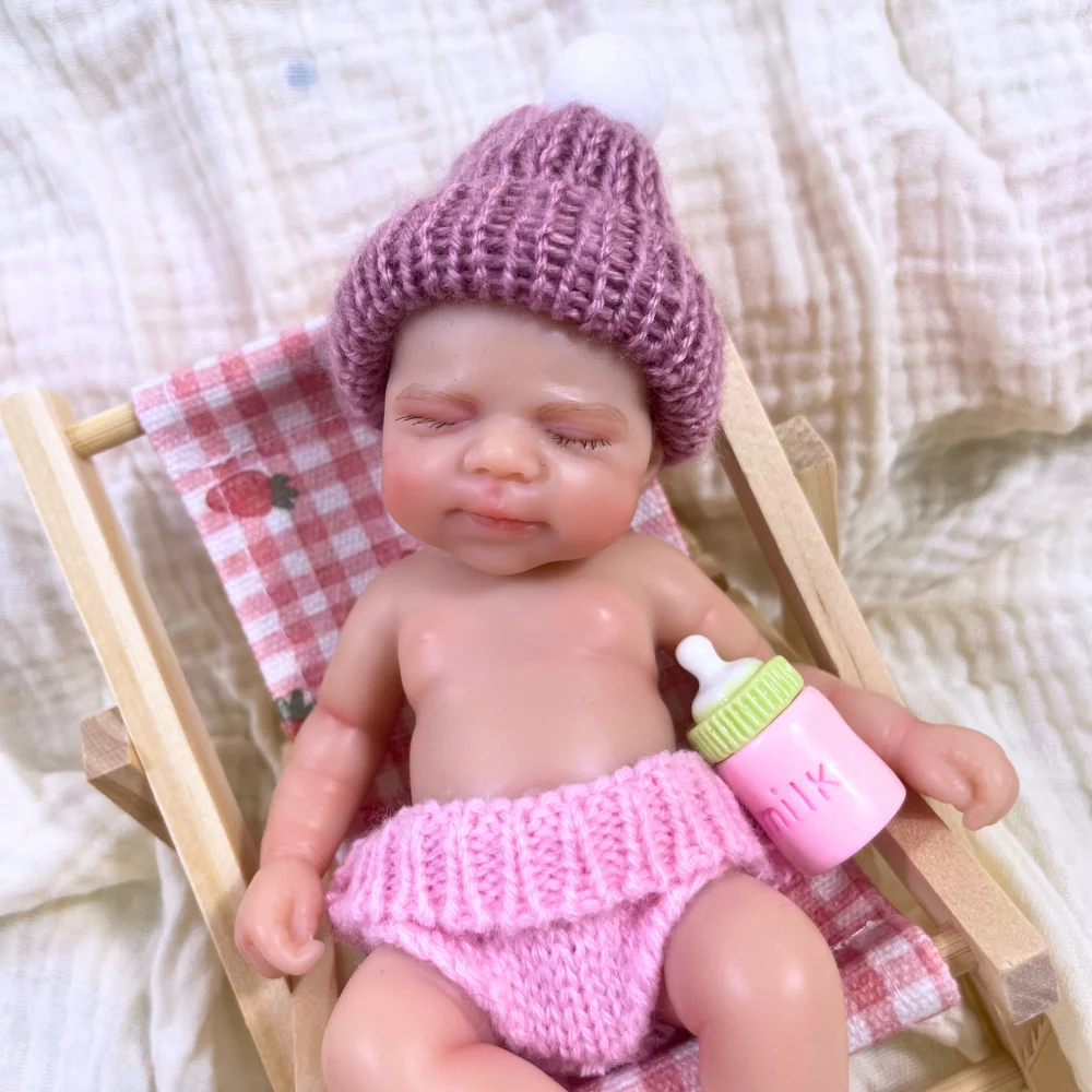 Mini 15CM Reborn Pascale Silicone Baby Doll Girl Washable Body 6 Inch Soft Solid Silicone Doll Birthday Christmas Gift Toy