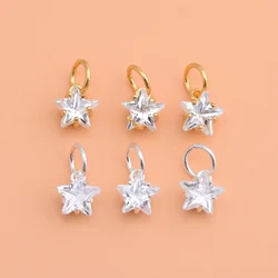 925 Sterling silver Zircon Mini Pentagram Pendant Ring bracelet necklace Creative handmade accessories for women