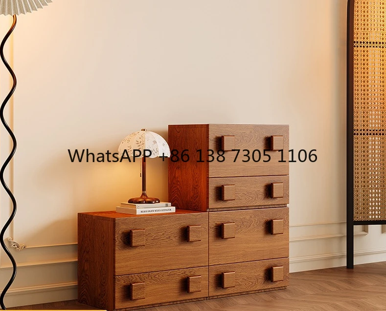 

Storage drawer, living room against the wall, dining side cabinet, medieval solid wood multi-functional module card door cabinet
