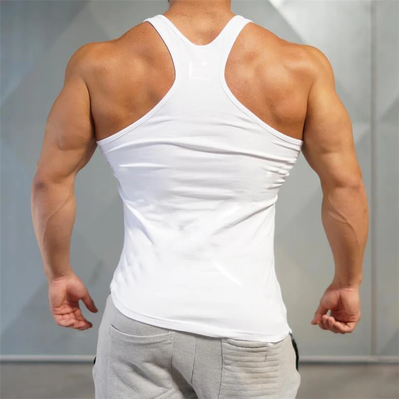 Summer Mens Gym Workout Muscle Casual Sleeveless Slim Fit Clothing Plain Irregular Hem Vest Bodybuilding Tank Tops Cotton Shirt