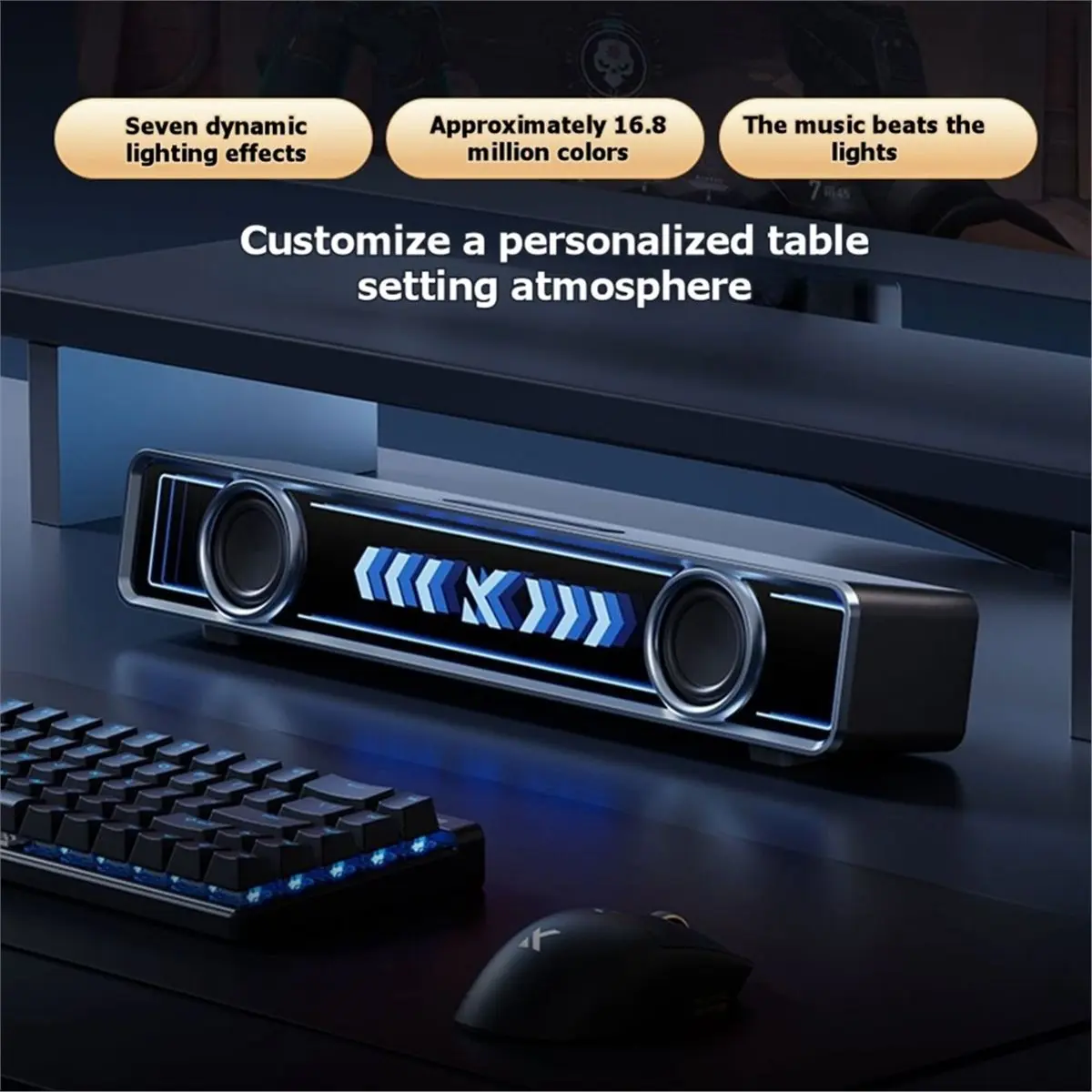 update. Desktop Computer Speaker Wired Bluetooth Speaker Wired USB Powerful Colorful RGB Speakers for Gaming Home Gaming Speaker