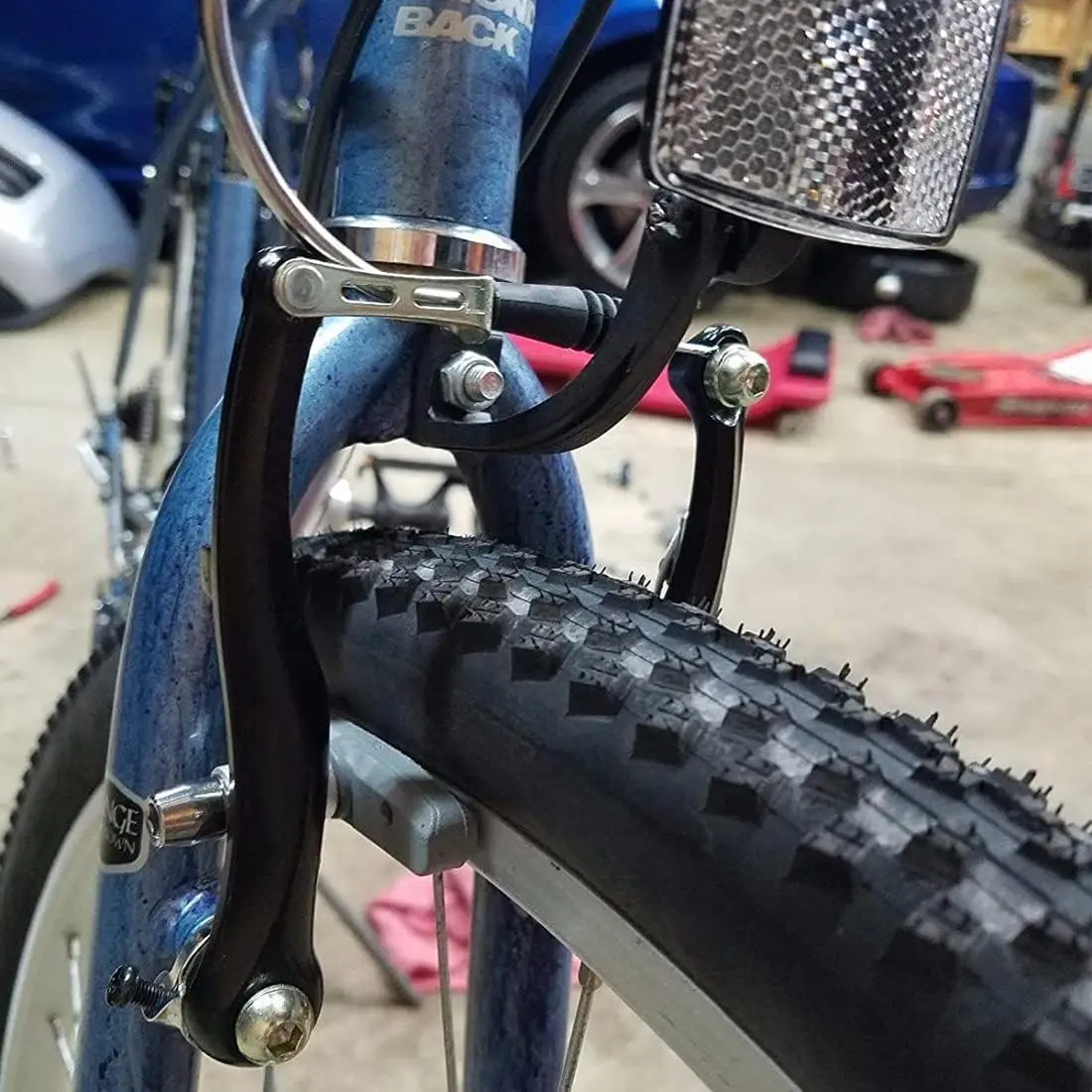 MTB BMX Fahrrad V-Bremsen-Set MTB Bremssattel-Set AL Linear Pull mit Bremsbelägen, Hebel, Kabel, Montagewerkzeug Schwarz – Detail 10