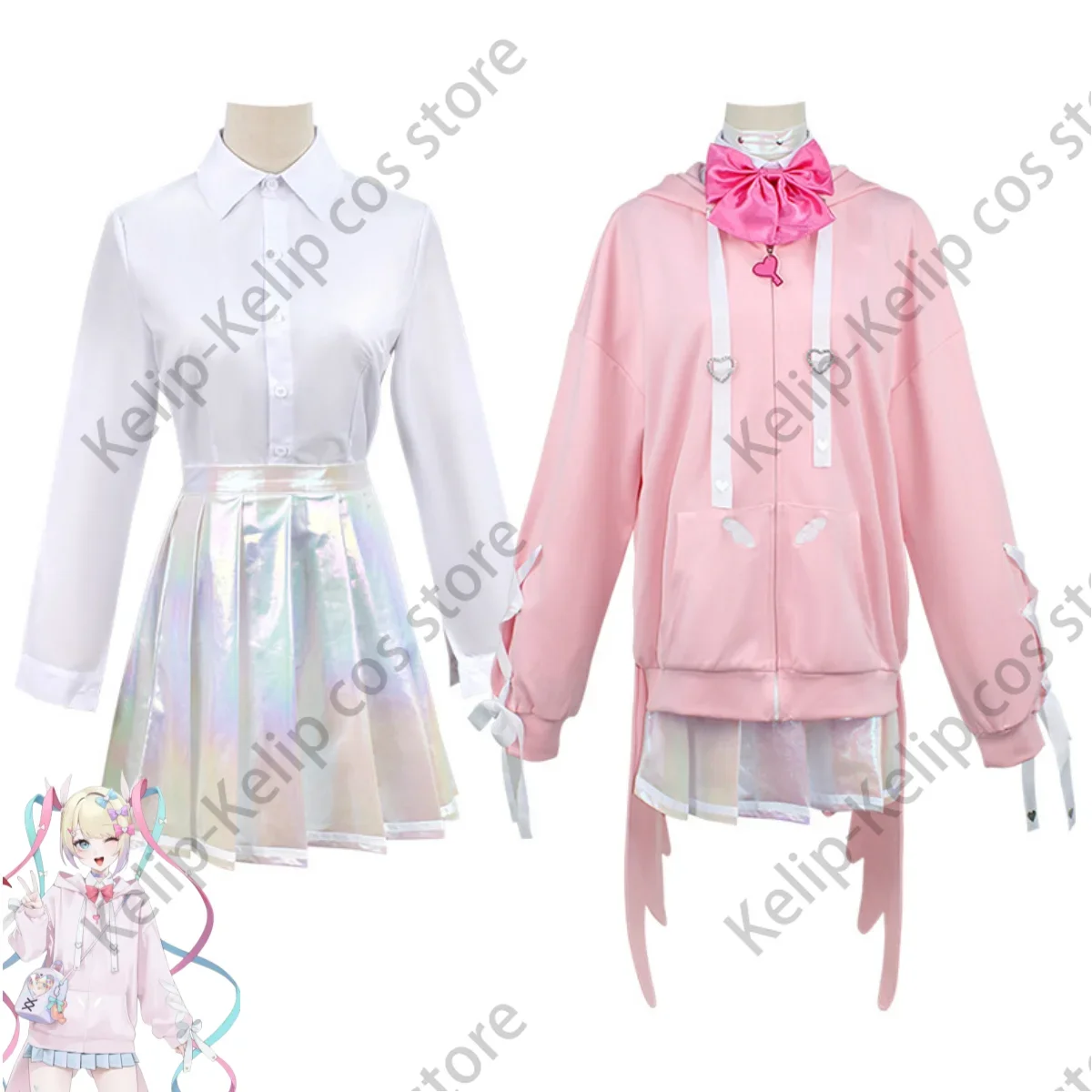 Anime Game Rain OMG Kawaii Angel Ame KAngel NEEDY GIRL OVERDOSE Cosplay Custumization  Hoodie Skirt Woman Sexy Lovely Party Suit