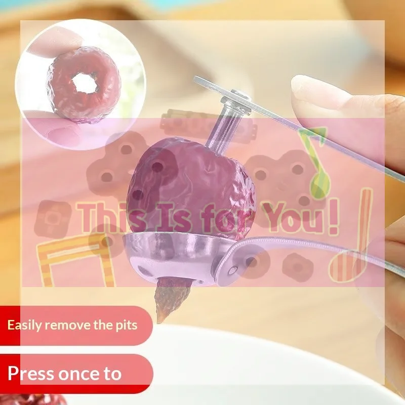 【MA】Descorazonador de cerezas de acero inoxidable, fácil de usar y duradero, perfecto para hornear en la cocina del hogar y preparar refrigerios saludables