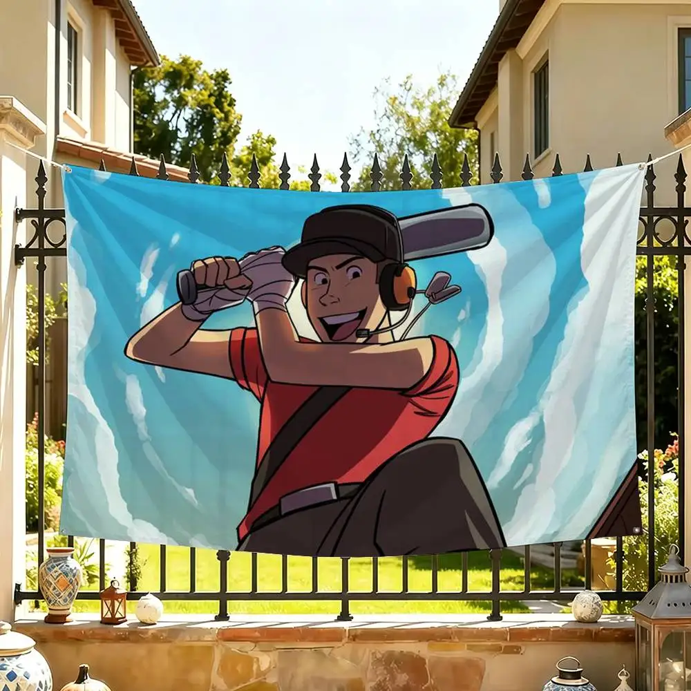Team Fortress 2 Scout Pyro  Flags Wall Hanging Tapestry Outdoor Garage Room Decorative flag Background Blanket