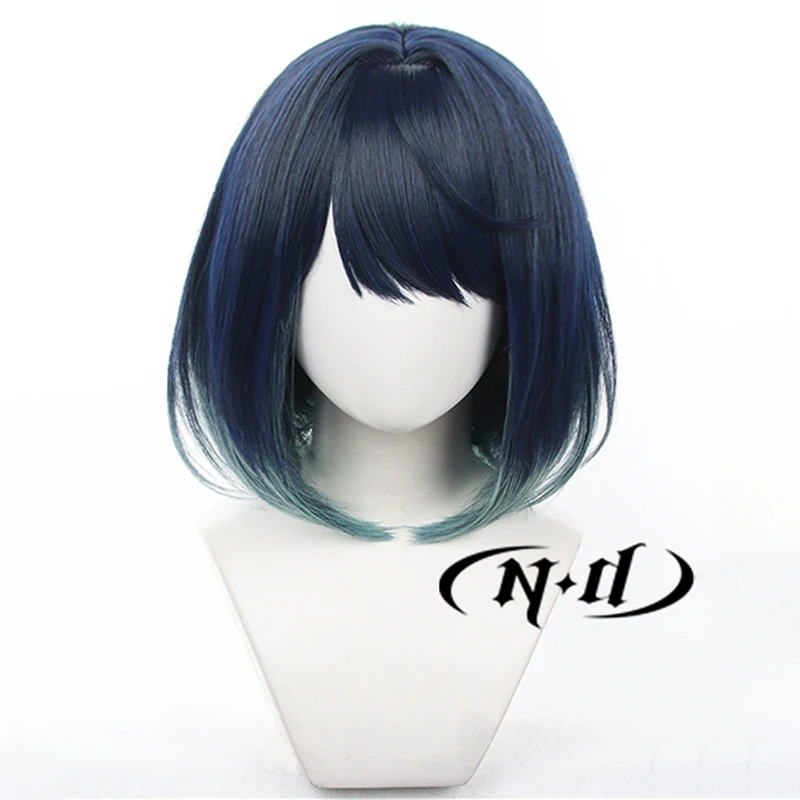 ND Akane Kurokawa Cosplay Wig Oshi no Ko Anime Cosplay Short Midnight Blue Hair Wigs for Comic Con Coser Costume Party Synthetic