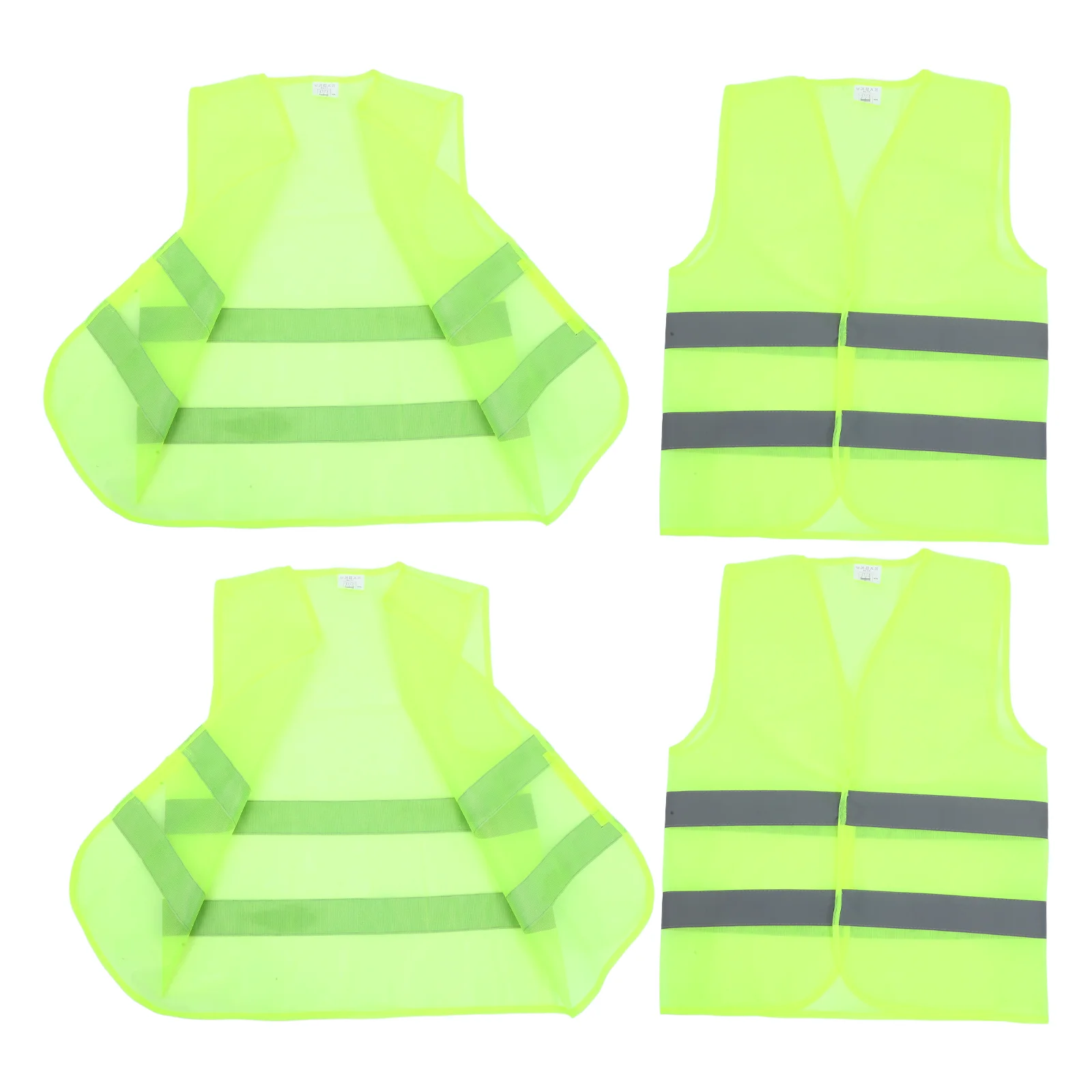 4 PCS High Visibility Cycling Riding Vests Reflective Safety Vests Jackets for Outdoor Construction Work Safety Road Traffic San