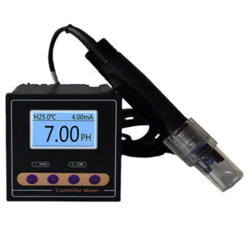 Industrial online ph controller detector, acidity meter, acid-alkali sewage pH electrode probe, pH value ORP detector