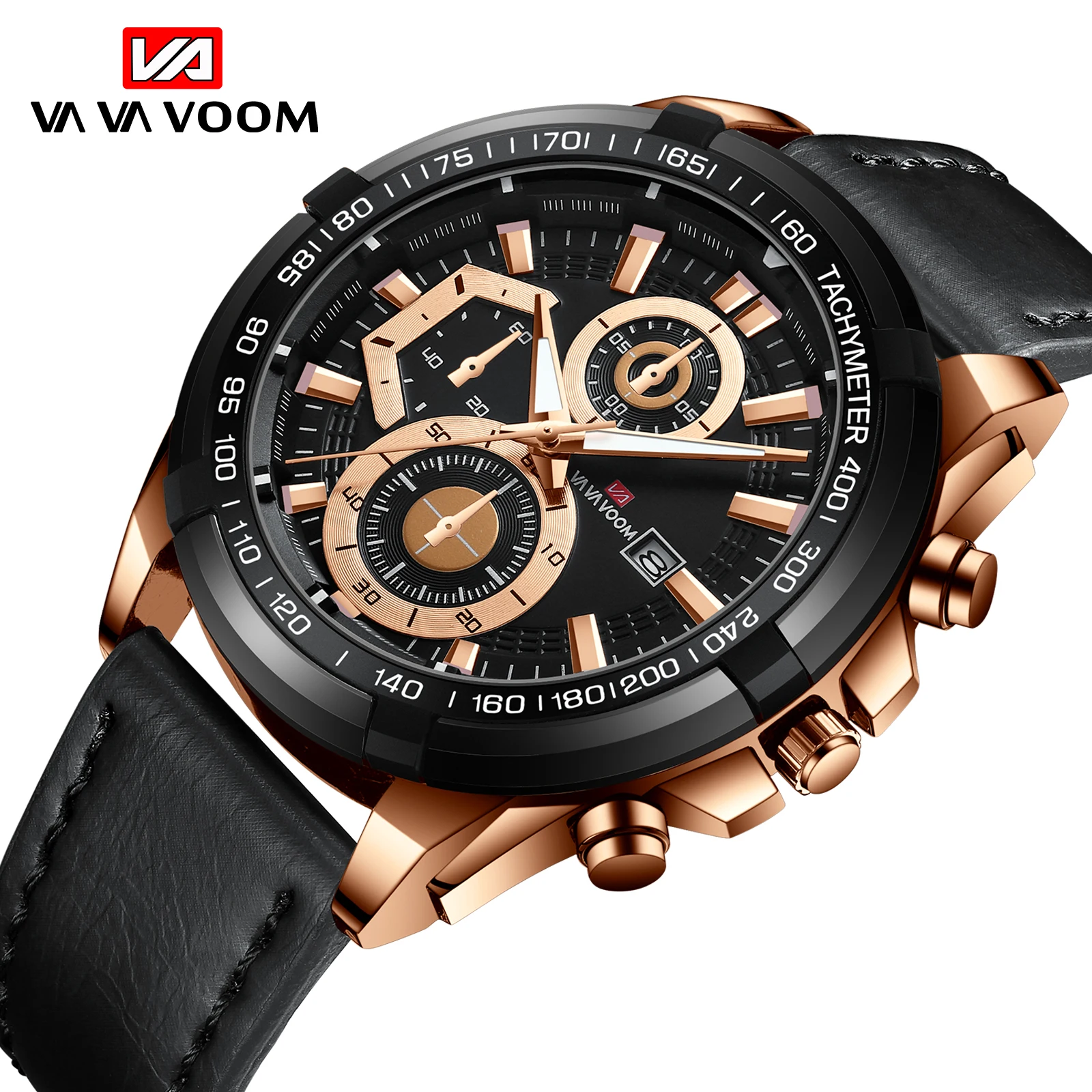 

2022 New Men Wrist Watches 3ATM Waterproof 47mm Leather Strap Quartz Movement Tough Guy Original Calendar Sports Style Watches