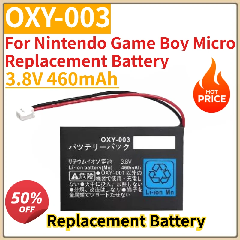 

High Quality New OXY-003 Replacement Battery 3.8V 460mAh For Nintendo Game Boy Micro Replacement Battery