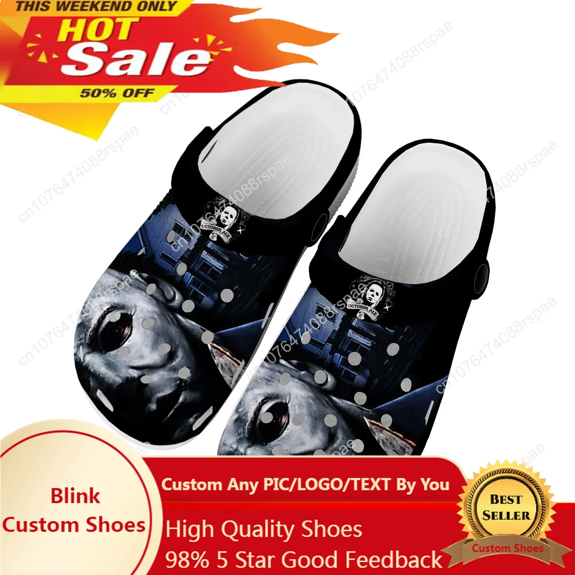 

Movie Michael Myers Home Clogs Custom Water Shoes Horror Halloween Mens Womens Teenager Shoe Garden Clog Beach Hole Slippers