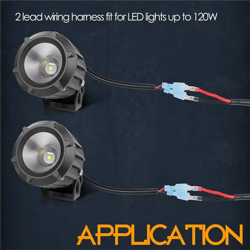 ABOK-Motorcycle Work Light Fog Light Switch Spotlight On/Off Nylon Wiring Harness For Car Boat Truck Cable Light Bar
