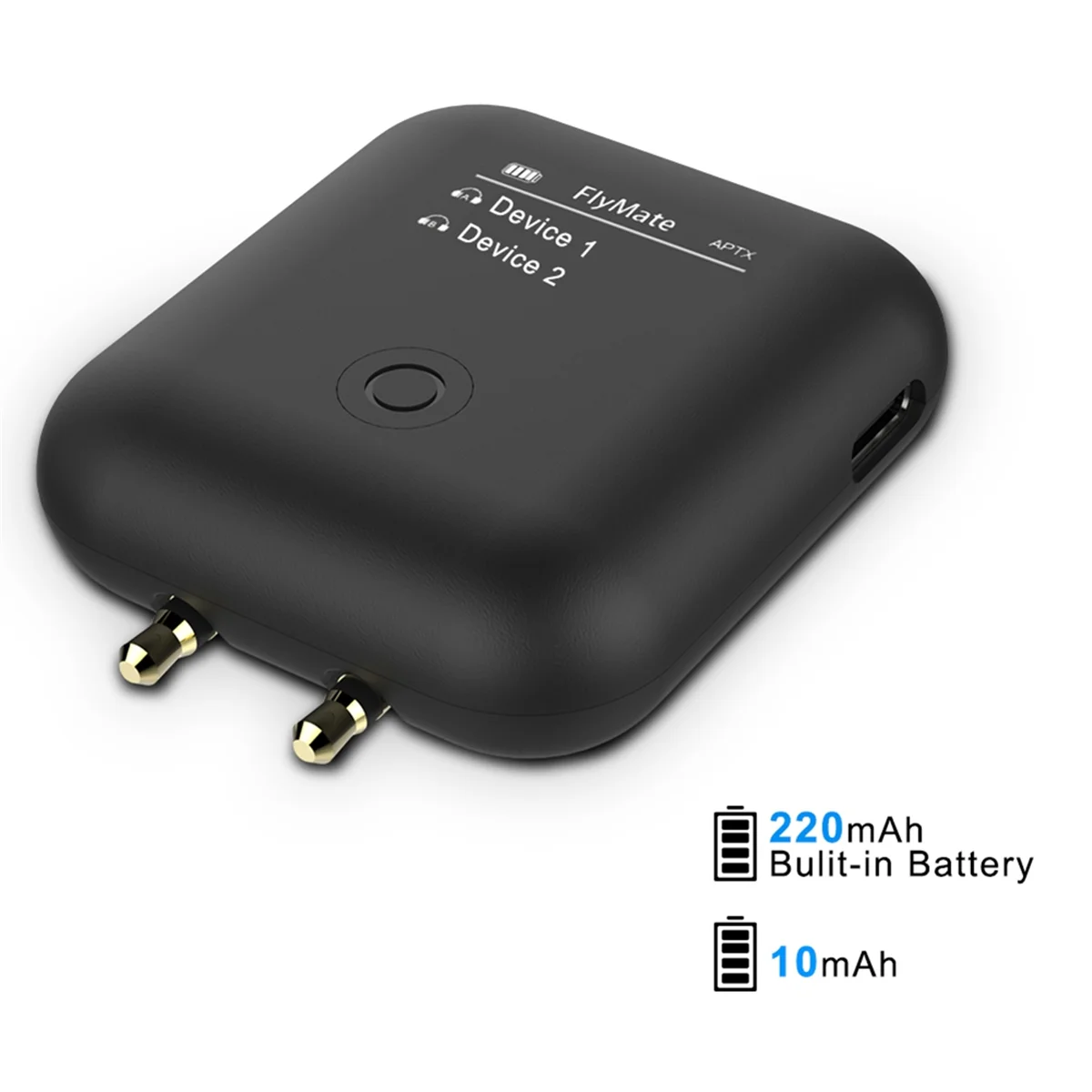 Yours Fly01 Bluetooth 5.0-передатчик для аудио самолета, передатчик AptX HD с разъемом 3,5 мм, аудиоадаптер, ключ