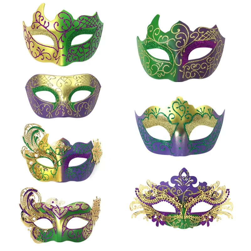 

Carnival Dance Couple Masks Plastic Painted Half Face Masks Party Makeup Props New Style