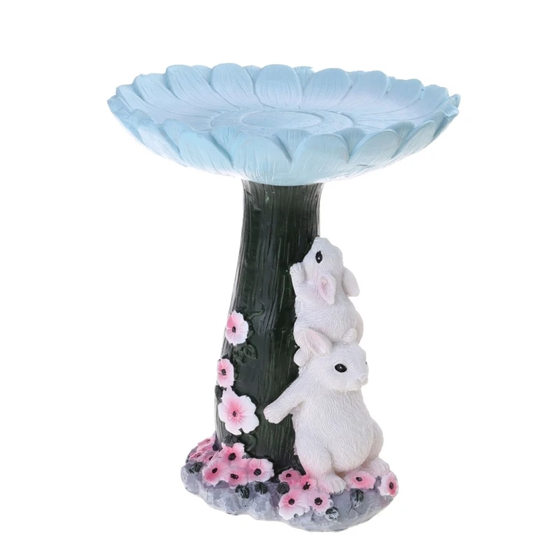 

Bunny Bird Bath Bird Feeder Resin Garden Statue Sculpture Birdfeeder Ornament for Outdoor Garden Patio Decor Drop shipping