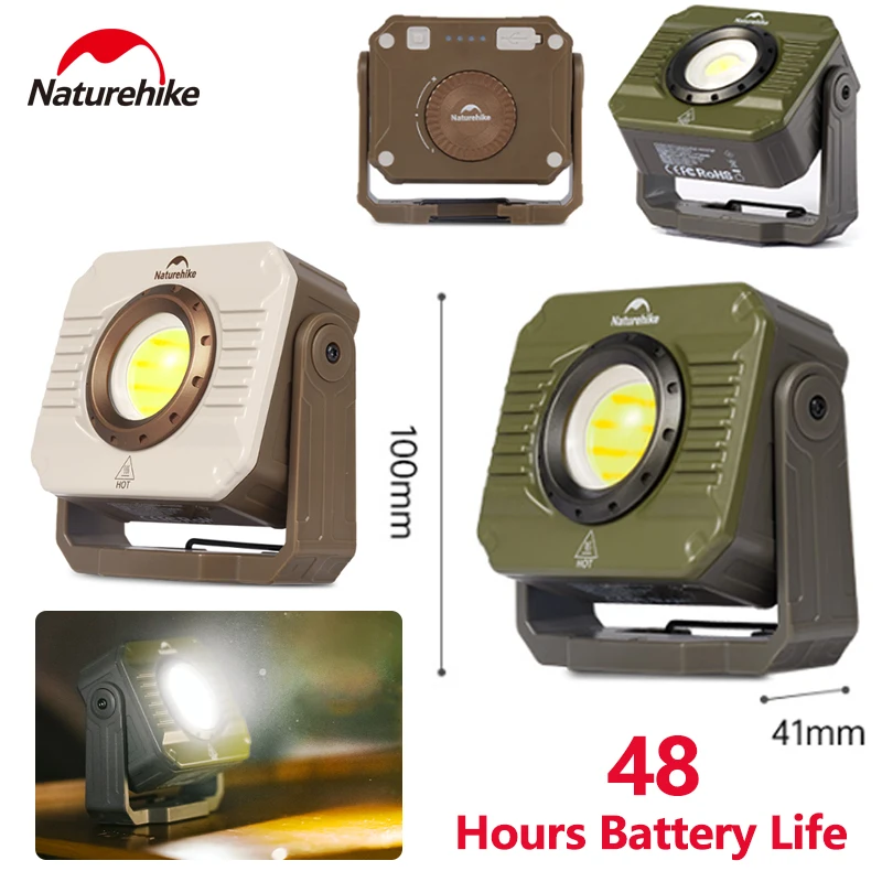 Naturehike Camping Lamp Waterproof Tent LED Light USB Rechargeable Portable 48H Emergency Outdoor Atmosphere Lighting IPX4 